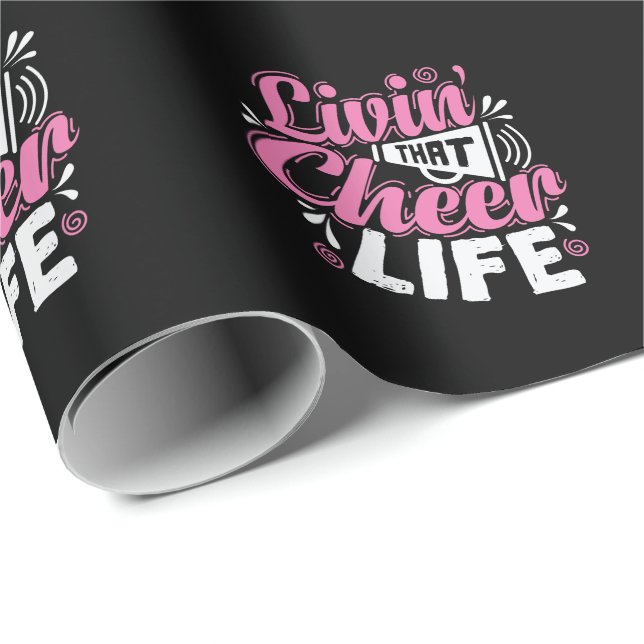 Papel De Regalo Livin' that Cheer Life Cheerleader Sport turnen (Esquina del rollo)