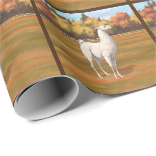 Papel De Regalo Llama blanca en la pastelería de otoño