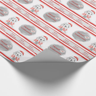 Papel De Regalo Llama Cutest usando Navidades Santa Hat