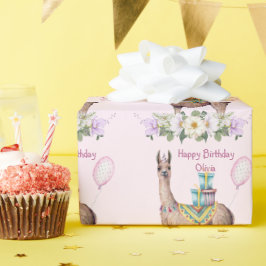 Papel De Regalo Llama de cumpleaños