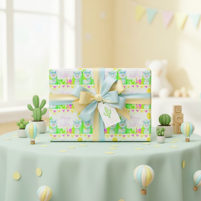 Papel De Regalo Llama de fiesta Feliz cumpleaños (Subido por el creador)