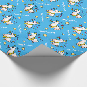 Papel De Regalo Llama de la Feliz Año Nuevo