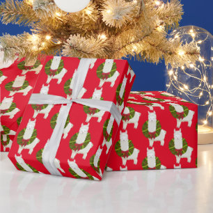 Papel De Regalo Llama de Navidades de baldosas festivas
