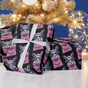 Papel De Regalo Llama dice que rocas Postura rara en gafas de so