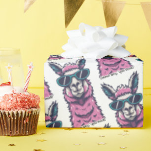 Papel De Regalo Llama dice que rocas Postura rara en gafas de so