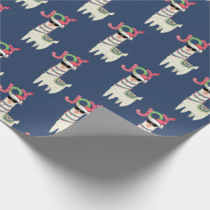 Papel De Regalo Llama Guay en Santa Hat y gafas de sol
