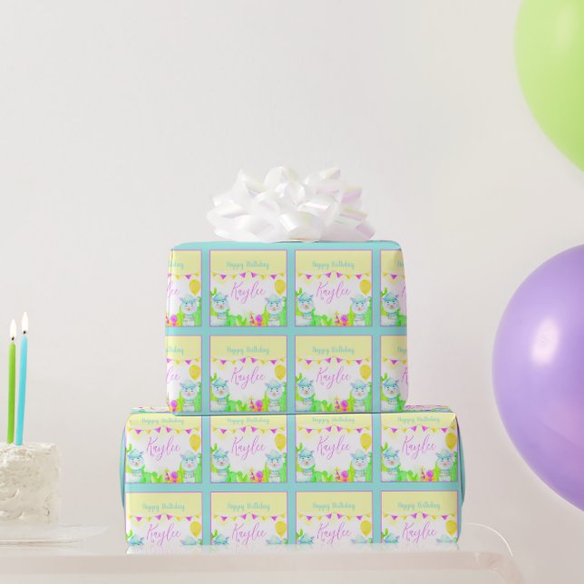 Papel De Regalo Llamas de fiesta cumpleaños infantil personalizado (Regalos de fiesta)