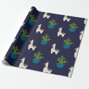 Papel De Regalo Llamas y cactus en la marina