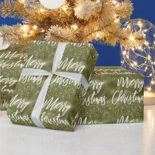 Papel De Regalo Llamativo guión de Feliz Navidad en Purpurina de H