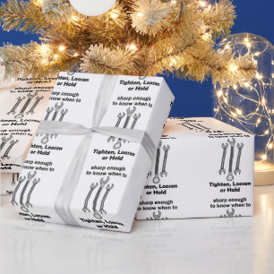 Papel De Regalo Llave inglesa inteligente divertida cita de herram
