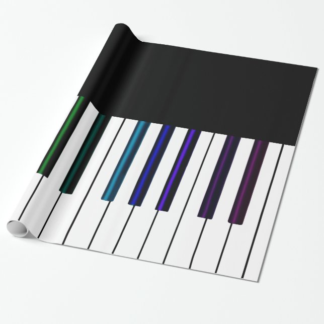 Papel De Regalo Llaves psicodélicas oscuras frescas del piano (Desenrollado)