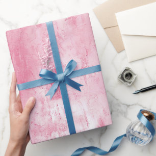 Papel De Regalo Lluvia de Boda Rosa Rubor Blanco