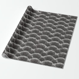 Papel De Regalo Lluvia de Novia Floral Blanco y Negro
