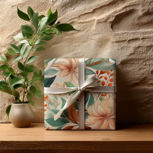 Papel De Regalo Lluvia de Regalos para la Novia Botánica Suave Flo