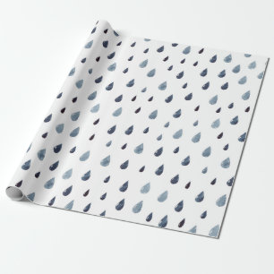 Papel De Regalo Lluvia. Patrón transparente de acuarela. Indigo ra