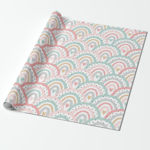 Papel De Regalo Lluvias blancas y el corazón pastel