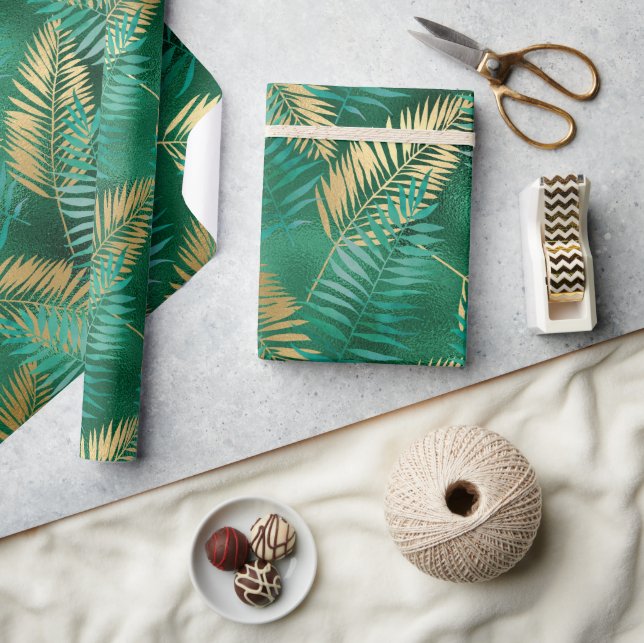 PAPEL DE REGALO LLUXE GREEN TROPICAL WRAPPER PAPER GIFT WRAP (Artesanía)