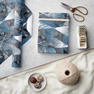 Papel De Regalo Lo azul y lo gris. Abstracción.
