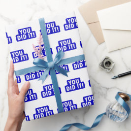 Papel De Regalo Lo Hiciste Rótulo Azul