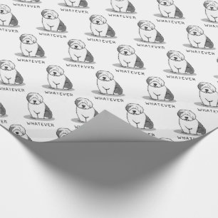 Papel De Regalo Lo que sea el viejo perro pastor inglés (Gris 1) P
