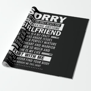 Papel De Regalo Lo siento, mi corazón late por mi loca novia
