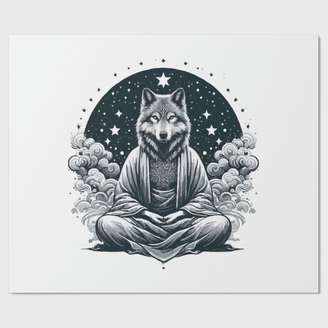 Papel De Regalo Lobo Consciente (Superficie plana)