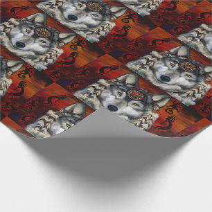 PAPEL DE REGALO LOBO GRIS