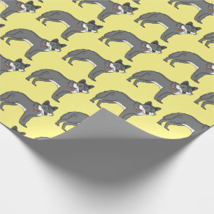 Papel De Regalo Lobo gris con ilustracion de personalizado de tube