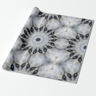 Papel De Regalo Lobo Mandala Ojos Feroces y Simetría Peluda