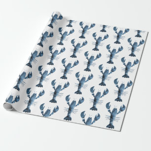 Papel De Regalo Lobster azul acuático moderno