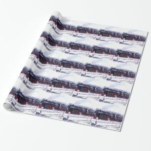 Papel De Regalo locomotora de ferrocarril de vapor estación