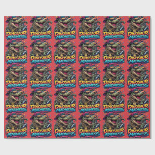Papel De Regalo Locura de dinosaurios: gráfico de T-Rex fiestero