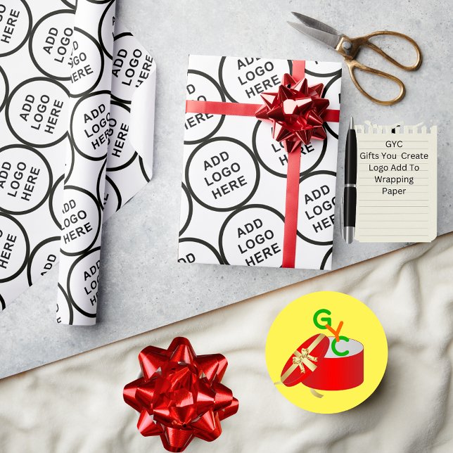 Papel De Regalo Logo Art Slogan Personalizado Foto Créanlo usted m (Gift wrap logo circle pattern. Add your business, photo, or artwork when personalizing it.)