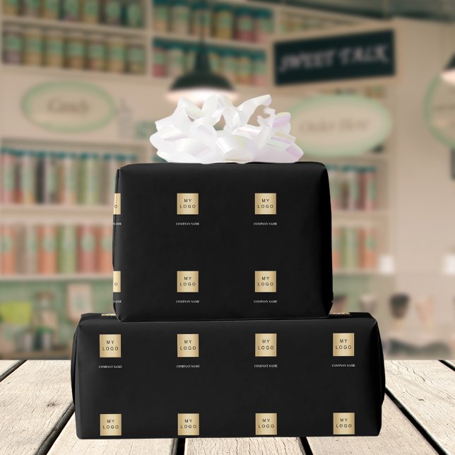 Papel De Regalo Logo de la empresa negra (Subido por el creador)