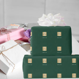 Papel De Regalo Logotipo corporativo empresarial verde esmeralda