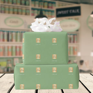 Papel De Regalo Logotipo corporativo empresarial verde salvia