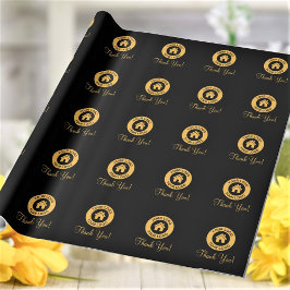 Papel De Regalo Logotipo de Negocio Personalizado Gracias