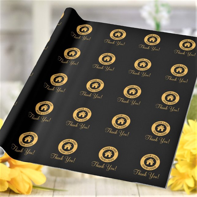 Papel De Regalo Logotipo de Negocio Personalizado Gracias (Subido por el creador)