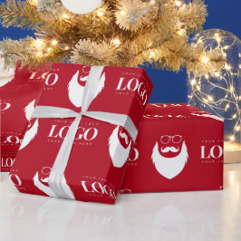 Papel De Regalo Logotipo de negocio personalizado Patrón Santa Cla