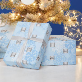 Papel De Regalo logotipo de negocios de copos de nieve azul para n