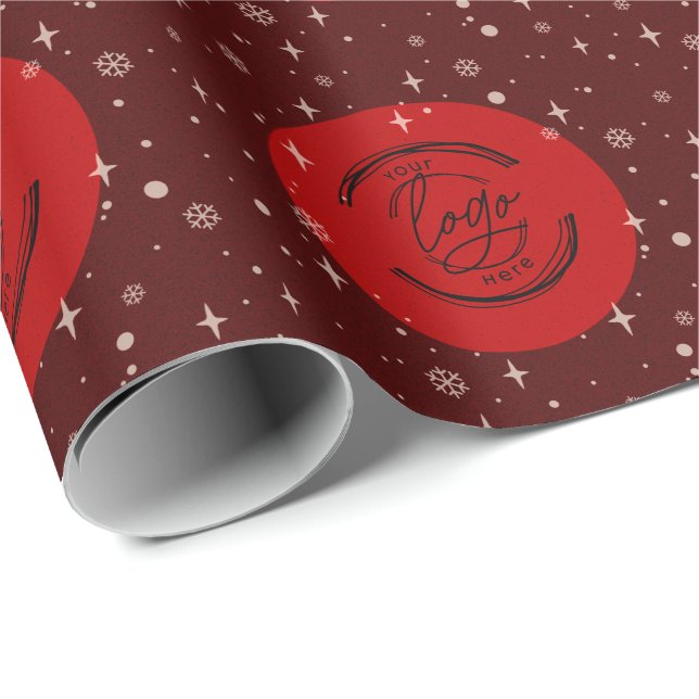 Papel De Regalo Logotipo de negocios navideño Red Merry (Esquina del rollo)