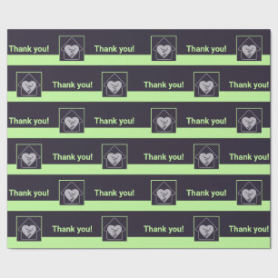Papel De Regalo Logotipo de Personalizado morado y verde y gracias