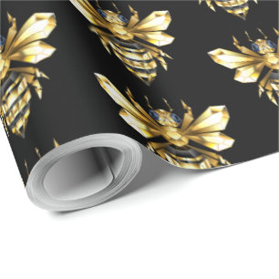 Papel De Regalo Logotipo de Relieve metalizado dorado falso poligo