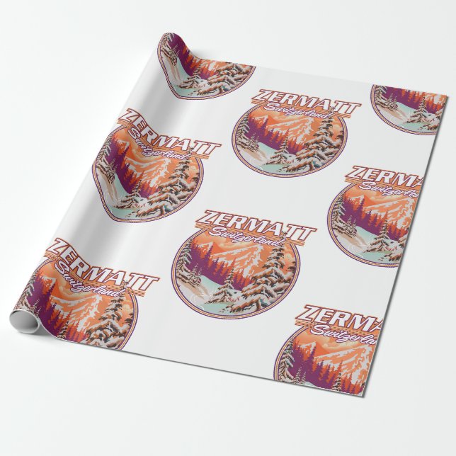Papel De Regalo logotipo de Zermatt suiza (Desenrollado)