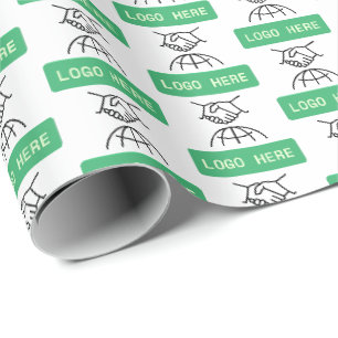 Papel De Regalo Logotipo Empresarial Personalizado & Icono Corpora