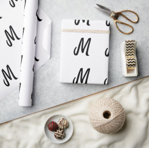 Papel De Regalo logotipo monograma minimalista simple personalizad