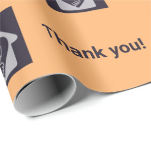 Papel De Regalo Logotipo Personalizado púrpura y Naranja y gracias
