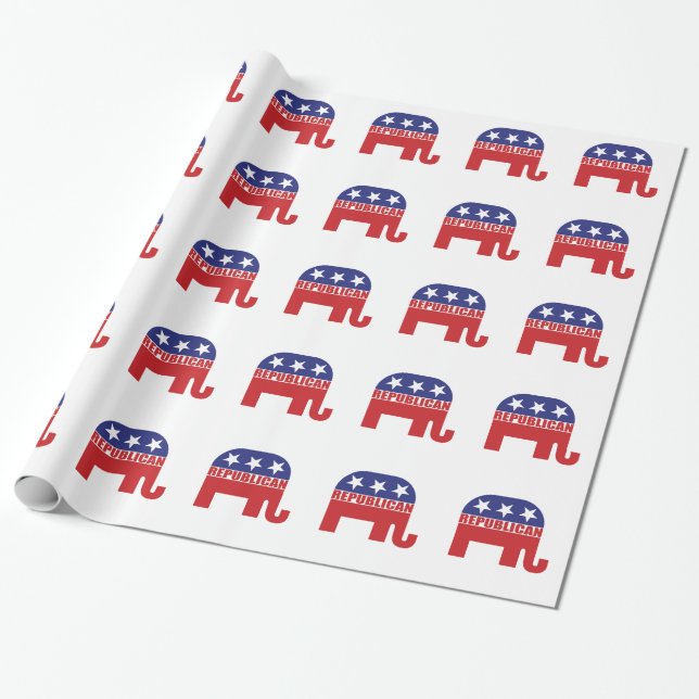 Papel De Regalo Logotipo republicano del elefante (Desenrollado)