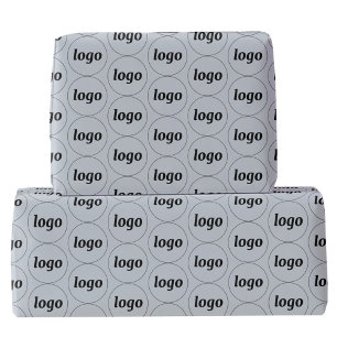 Papel De Regalo Logotipo simple Patrón comercial Polvo Azul