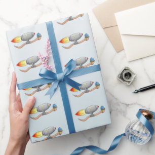 Papel De Regalo Lombriz Cohete